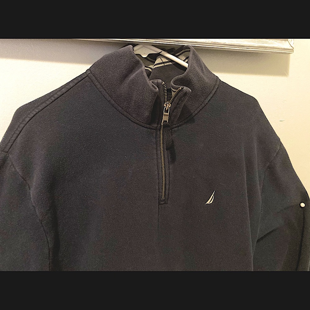 Men’s dark navy blue Nautica 1/4 Zip Up Sweater